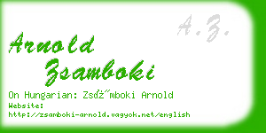 arnold zsamboki business card